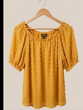 80 Park Lined Marigold Blouse Medium